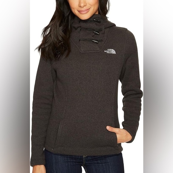 The North Face Crescent Hooded Fleece Pullover Womens Dark Grey - Picture 4 of 5